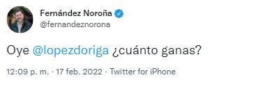 Tuit de Gerardo Fernández Noroña