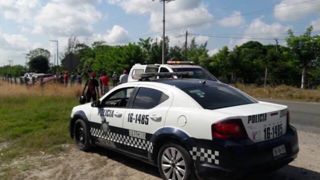Policía de Veracruz en el lugar de los hechos