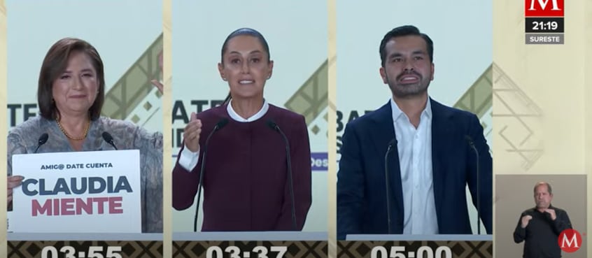 Segundo debate presidencial, letrero de Xóchitle