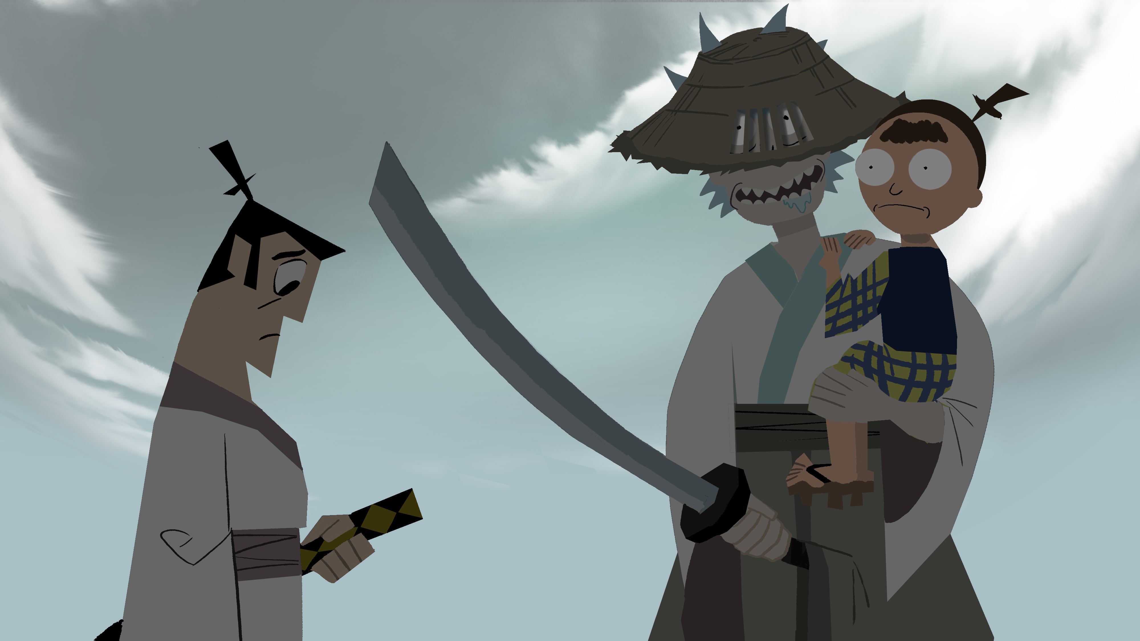 Rick & Morty en crossover con la caricatura Samurai Jack