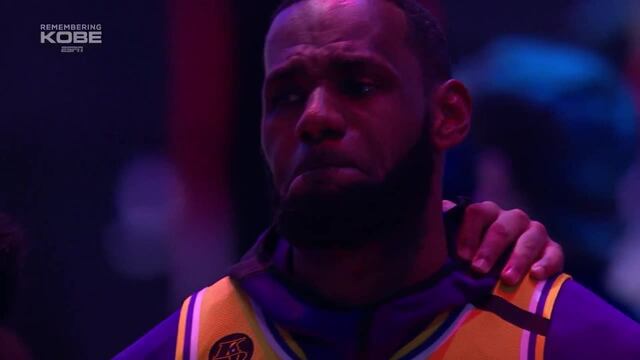 LeBron lloró durante el homenaje a Kobe