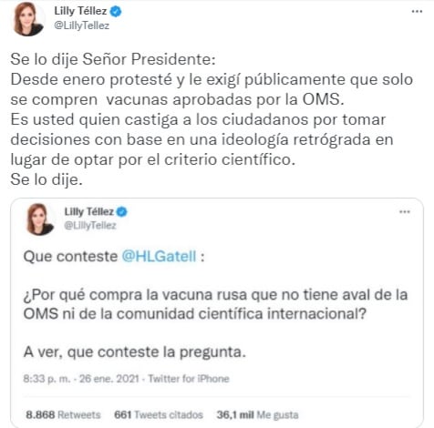 Lilly Téllez sobre vacunas