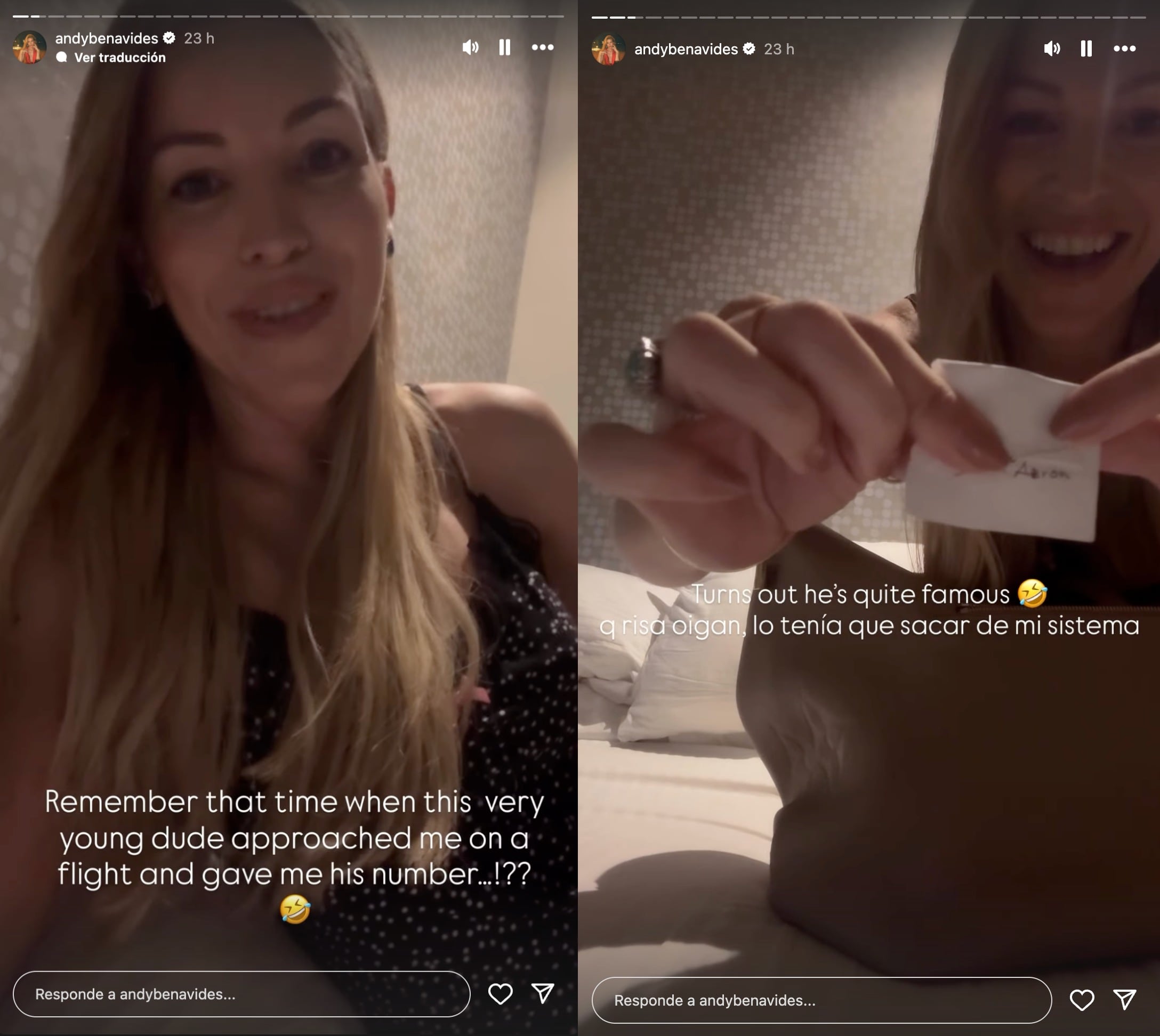 Andy Benavides tiene pruebas de la vez que Aaron Mercury le coqueteó