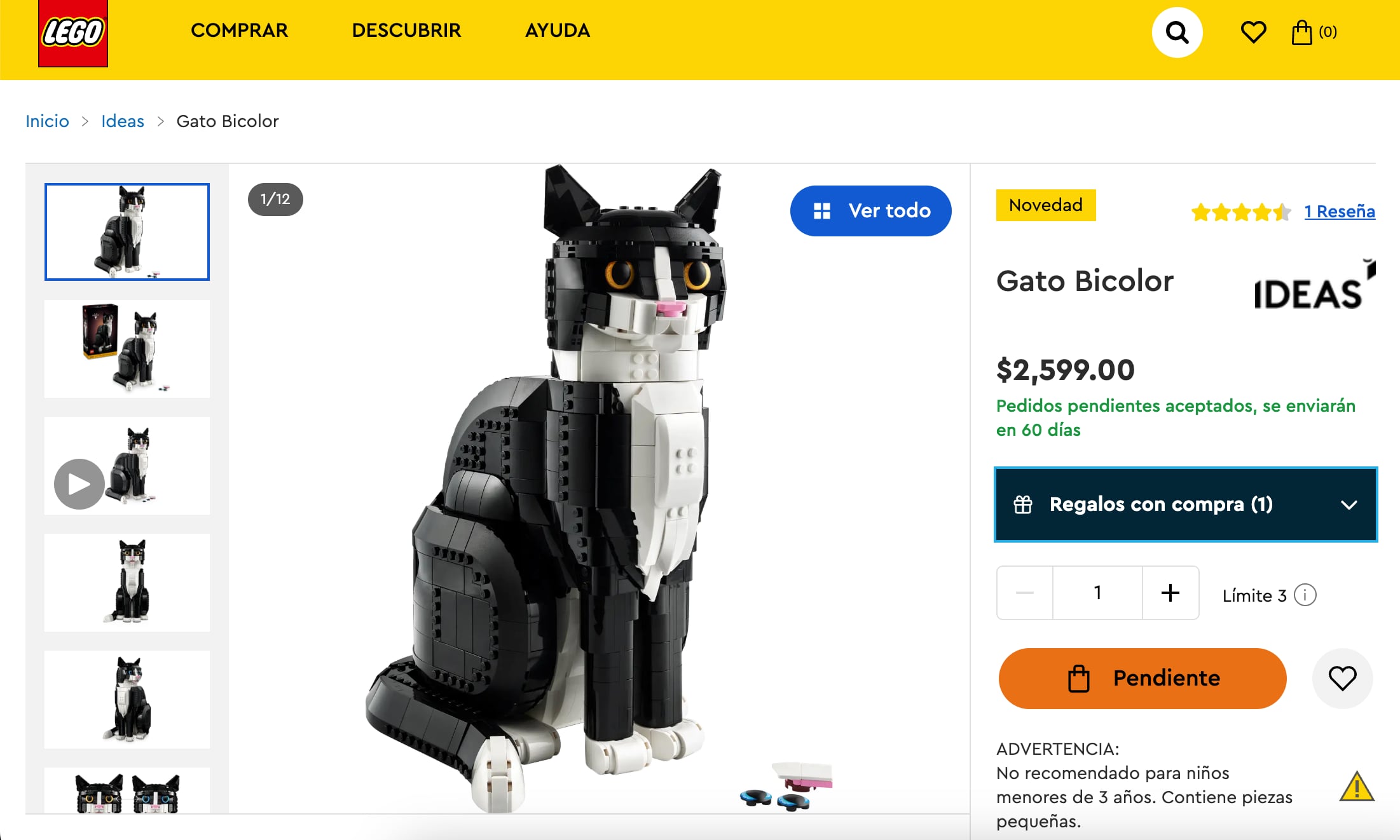 Este es el precio del Set de LEGO de gato tuxedo