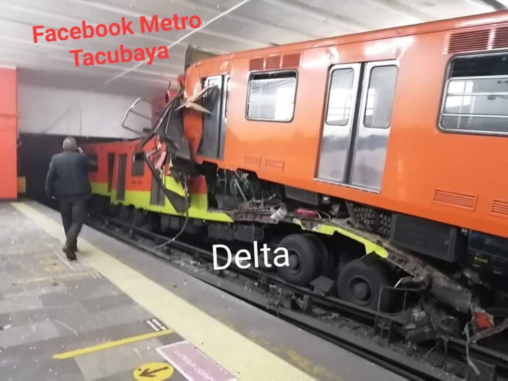 Choque de trenes en Tacubaya.