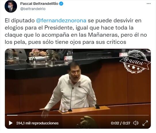 Pascal Beltrán del Río se burla de Fernández Noroña