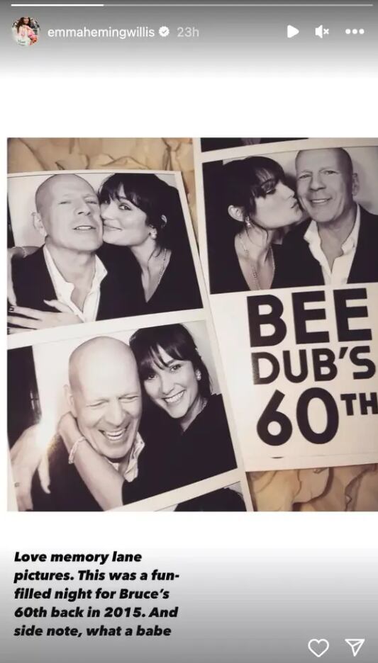 Emma Heming abre el baúl de los recuerdos y comparte una época feliz con Bruce Willis