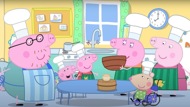 Peppa Pig cocina un pastel para el partido de fútbol por la Champions League