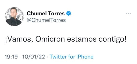 Chumel Torres le echa porras a Ómicron