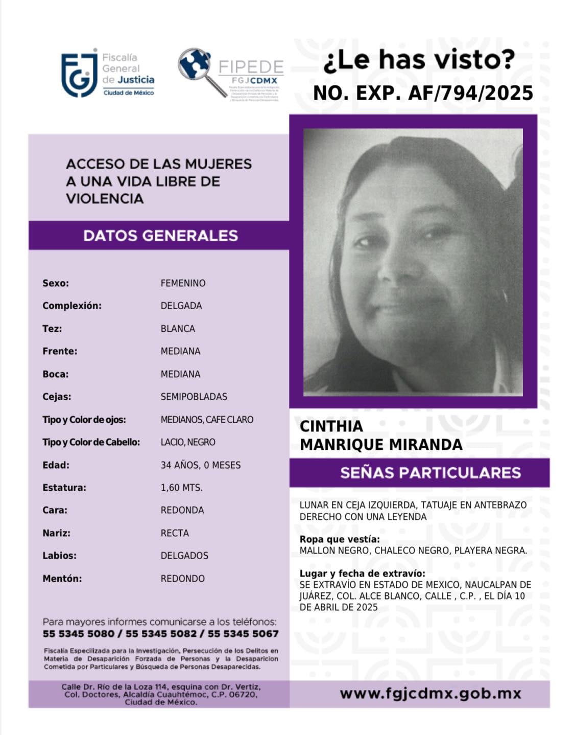 ¿Quién era Cinthia Manrique?