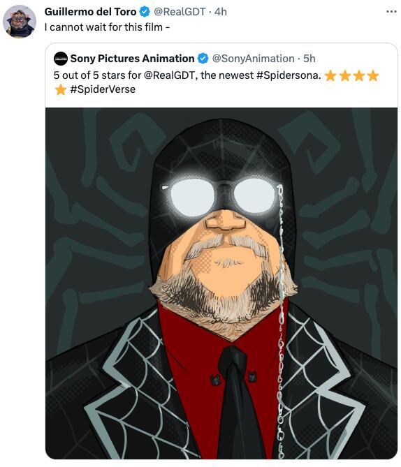 Guillermo del Toro es parte del Spiderverse gracias a la promoción de 'Spider-Man Across the Spider-Verse'