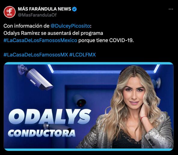 Odalys Ramírez se ausentaría de las galas de La Casa de los Famosos México 2024 por esta enfermedad
