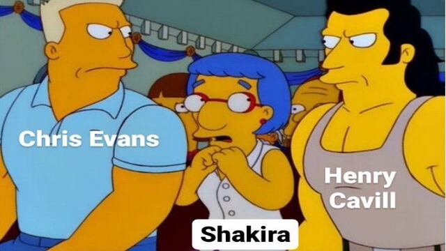 Usuarios quieren que Shakira elija entre Henry Cavill y Chris Evans