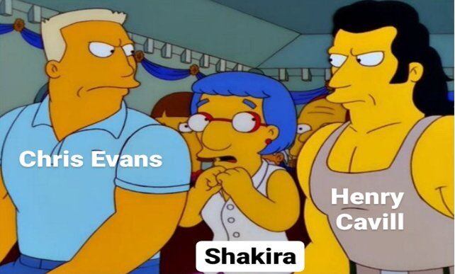 Usuarios quieren que Shakira elija entre Henry Cavill y Chris Evans