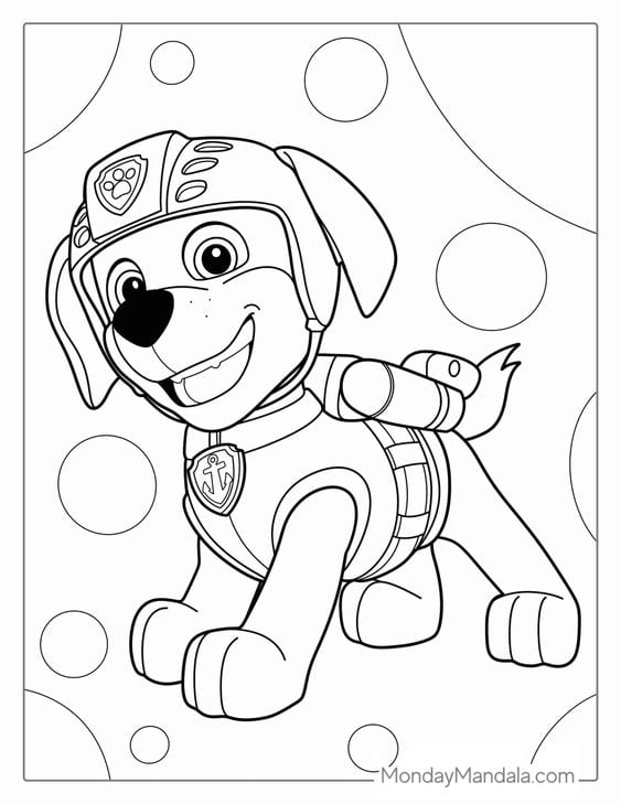 Dibujos de Paw Patrol en la lluvia para colorear