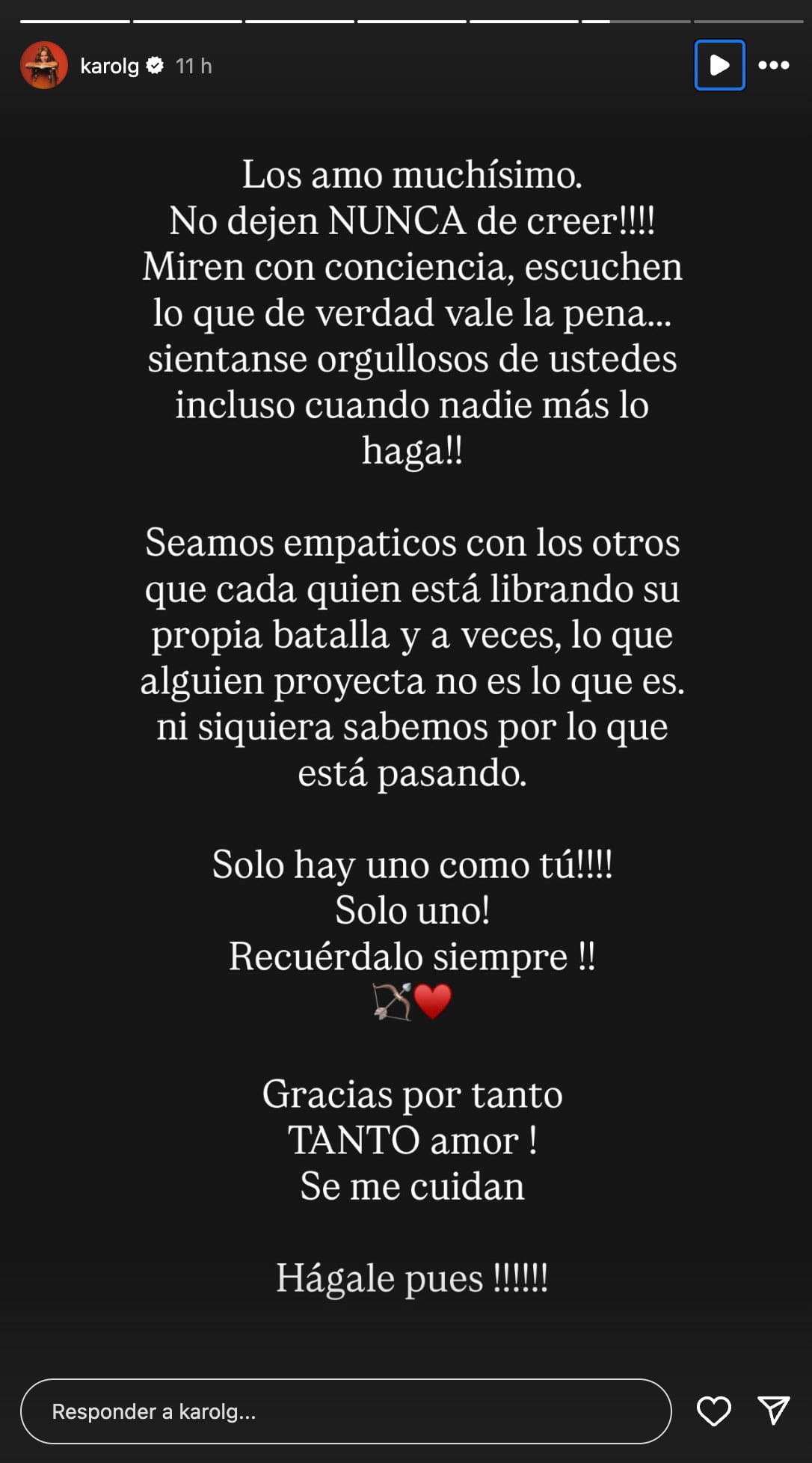 Karol G hace una reflexión sobre los artistas
