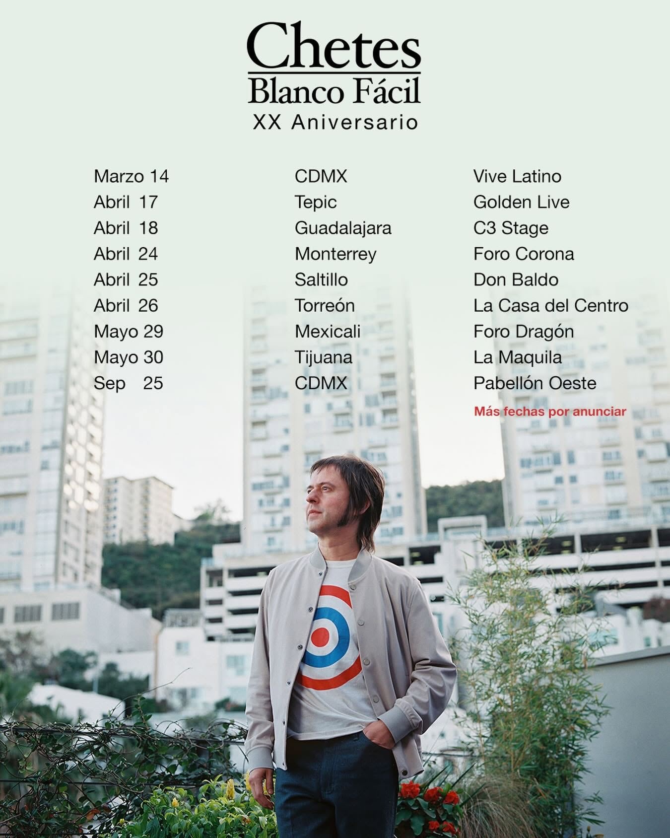 Chetes anuncia su gira por el XX Aniversario del disco Blanco Fácil.
