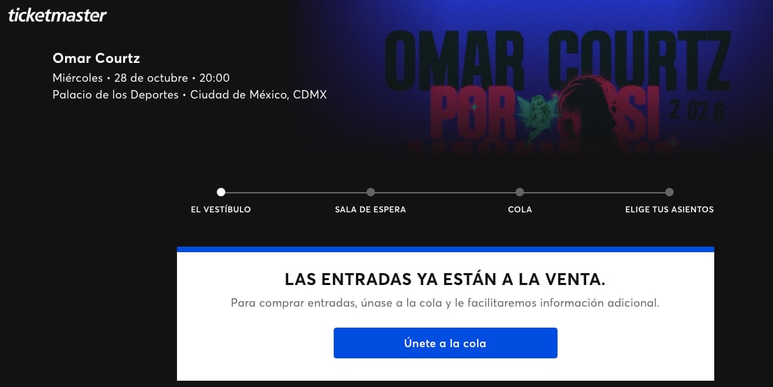 Aún hay boletos para el concierto de Omar Courtz del 28 de octubre en Palacio de los Deportes