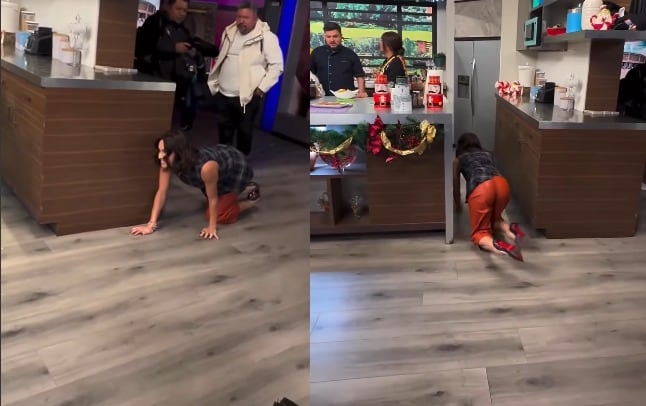 Una sigilosa Tania Rincón se escabulle para asustar a Galilea Montijo en Hoy