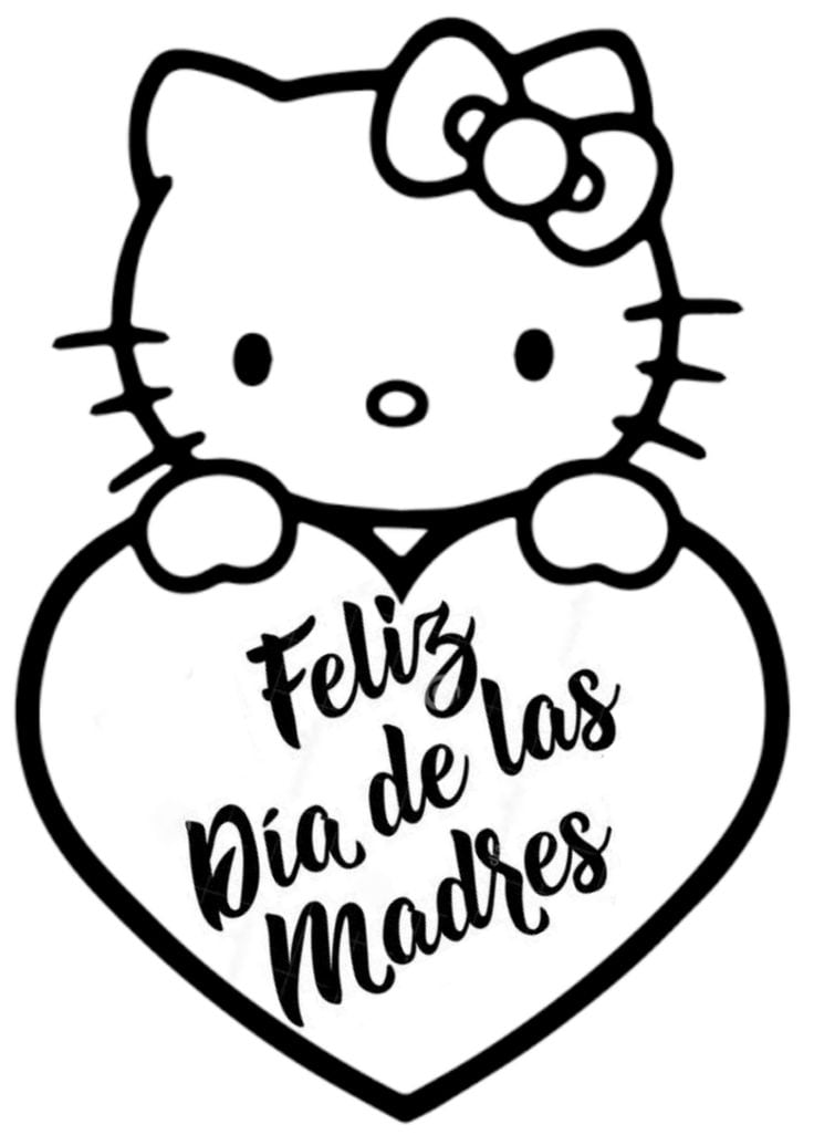 Dibujos de Hello Kitty y su mamá para colorear