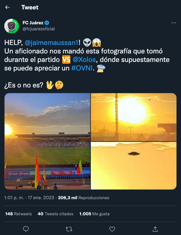 CF Juárez consulta con Jaime Maussan el avistamiento de un OVNI