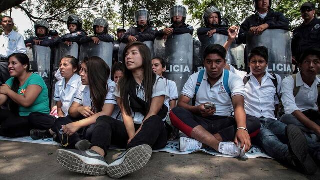 Manifestación de estudiantes de preparatoria