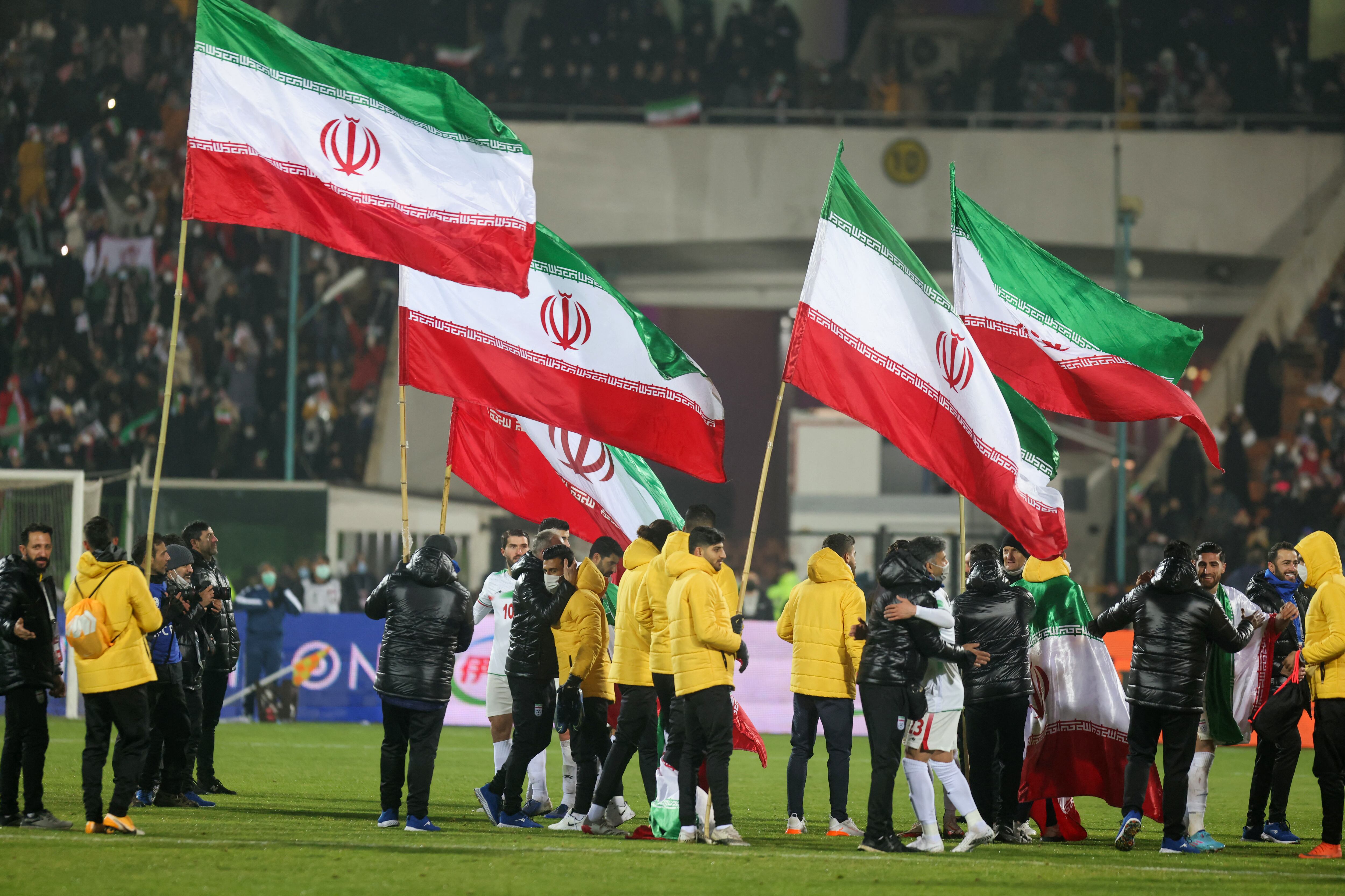 Selección de futbol de Irán celebra su boleto a Qatar 2022