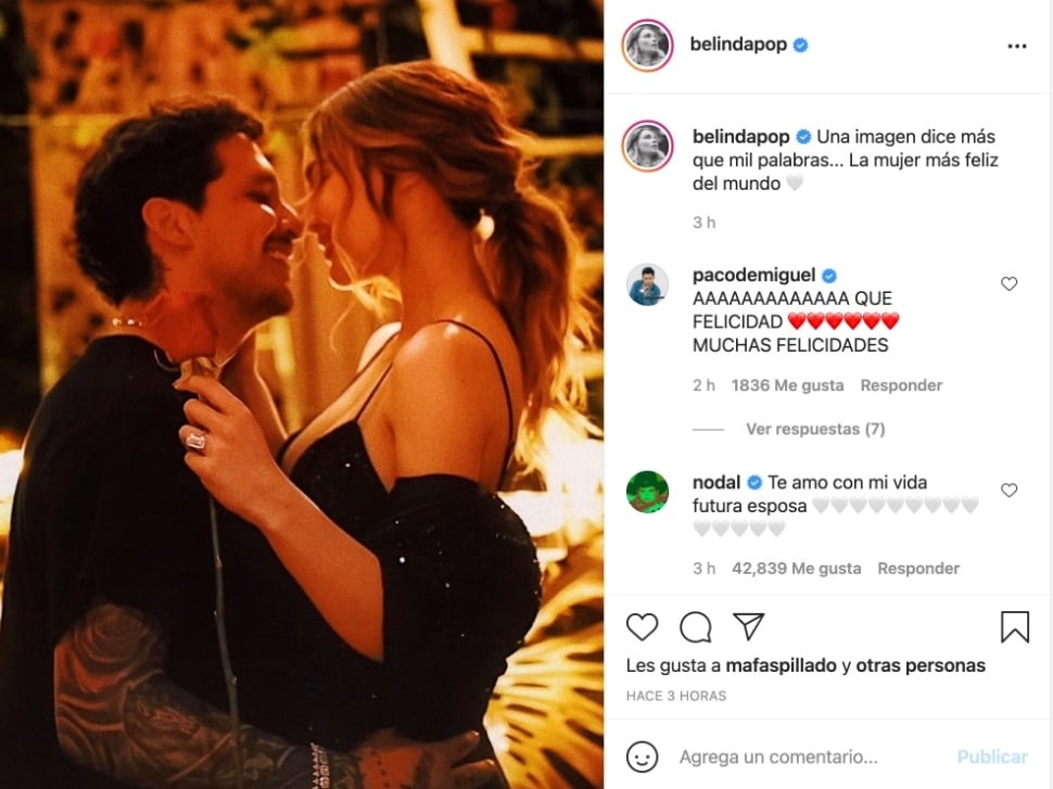 Belinda y Christian Nodal se comprometen