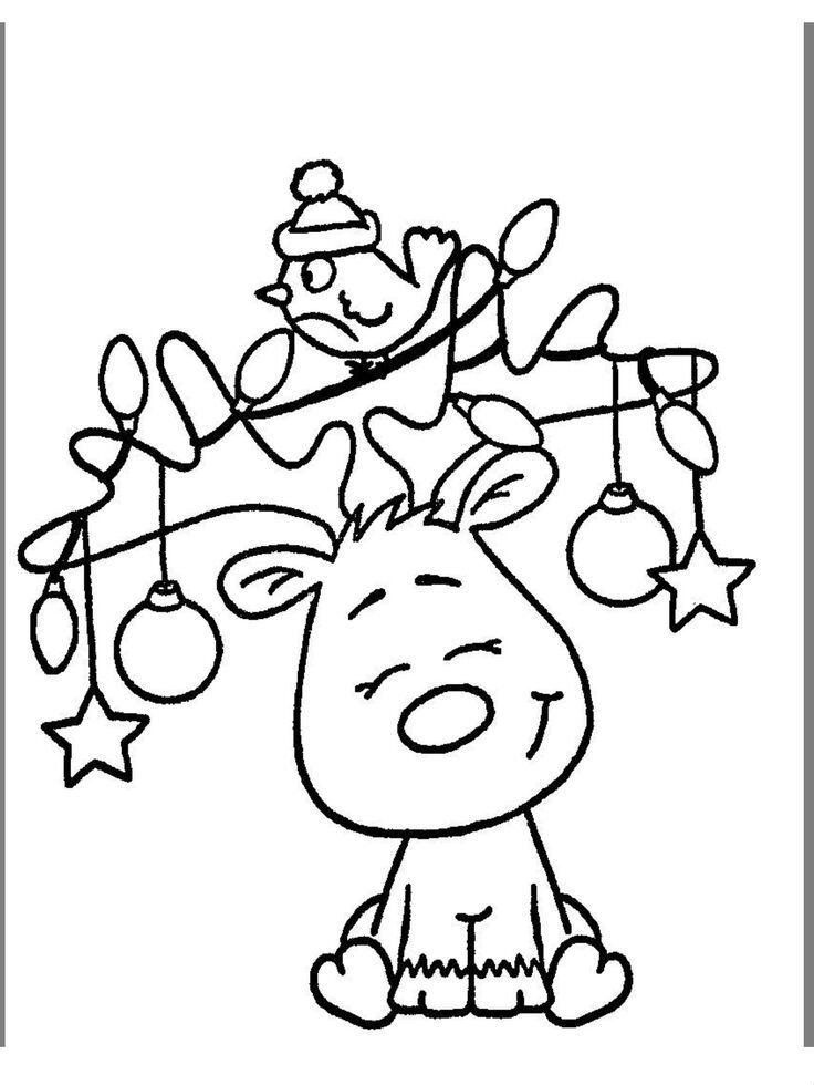 Dibujos de reno para colorear en Navidad
