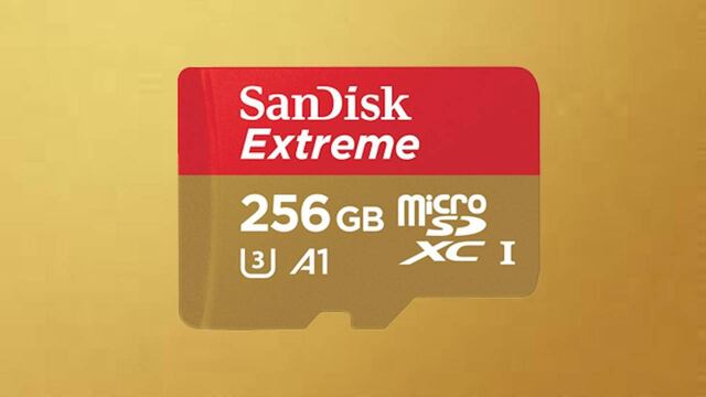 Tarjeta microSD A1 de 256 Gb de SanDisk.