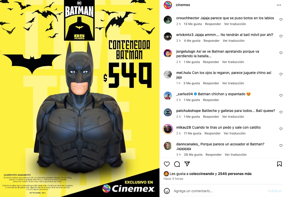 Algunas críticas a la palomera de Batman en Cinemex