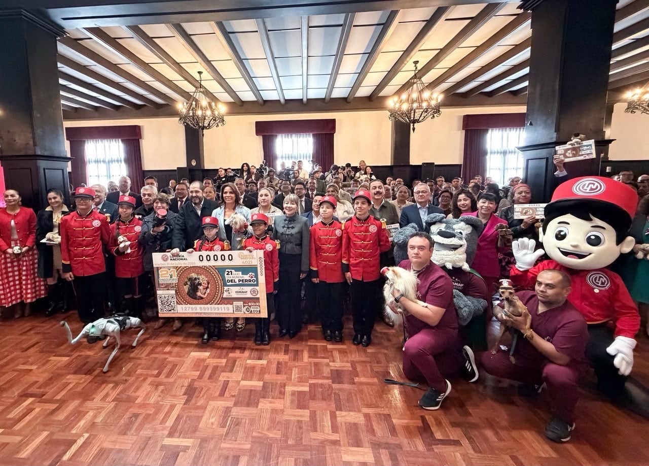 Lotería Nacional lanza billete conmemorativo del Día Mundial del Perro en Edomex.