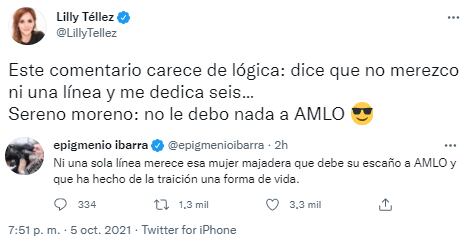 Lilly Téllez responde a Epigmenio Ibarra