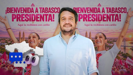 López Beltrán da la bienvenida a Claudia Sheinbaum durante su visita a Tabasco
