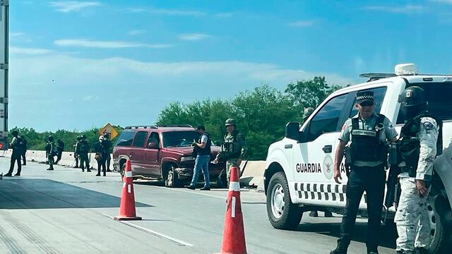 La camioneta atacada por la Guardia Nacional