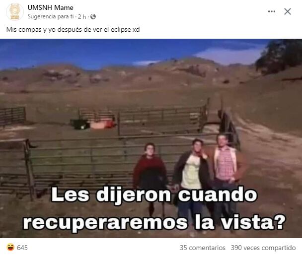 Memes del eclipse solar 2024 en México