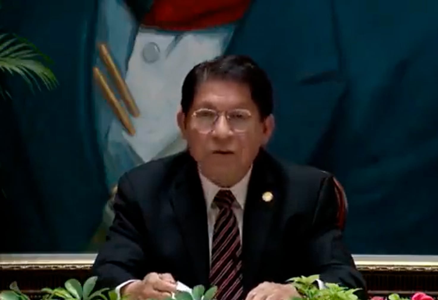 Captura de video del canciller de Nicaragua, Denis Moncada