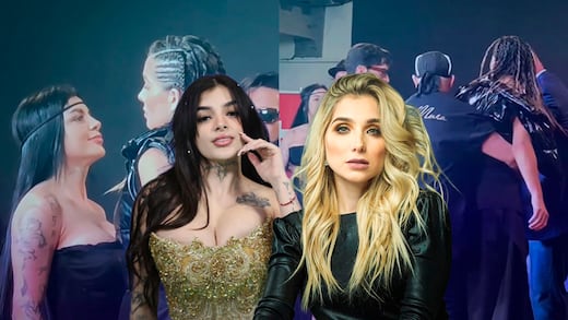 Karely Ruiz y Marcela Mistral llegan entre empujones al Ring Royal