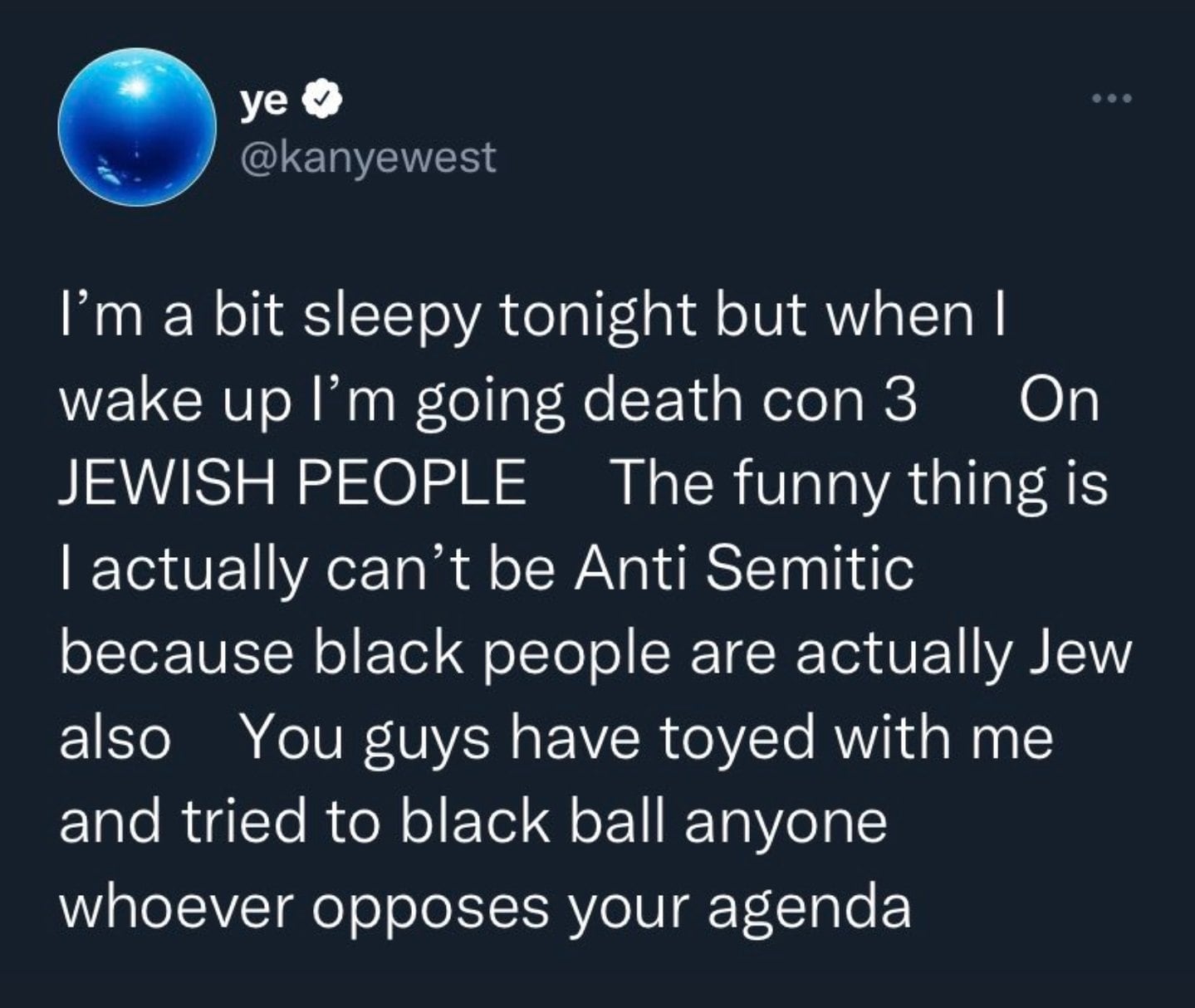 Mensaje antisemita que hizo Kanye West, ahora Ye, en Twitter