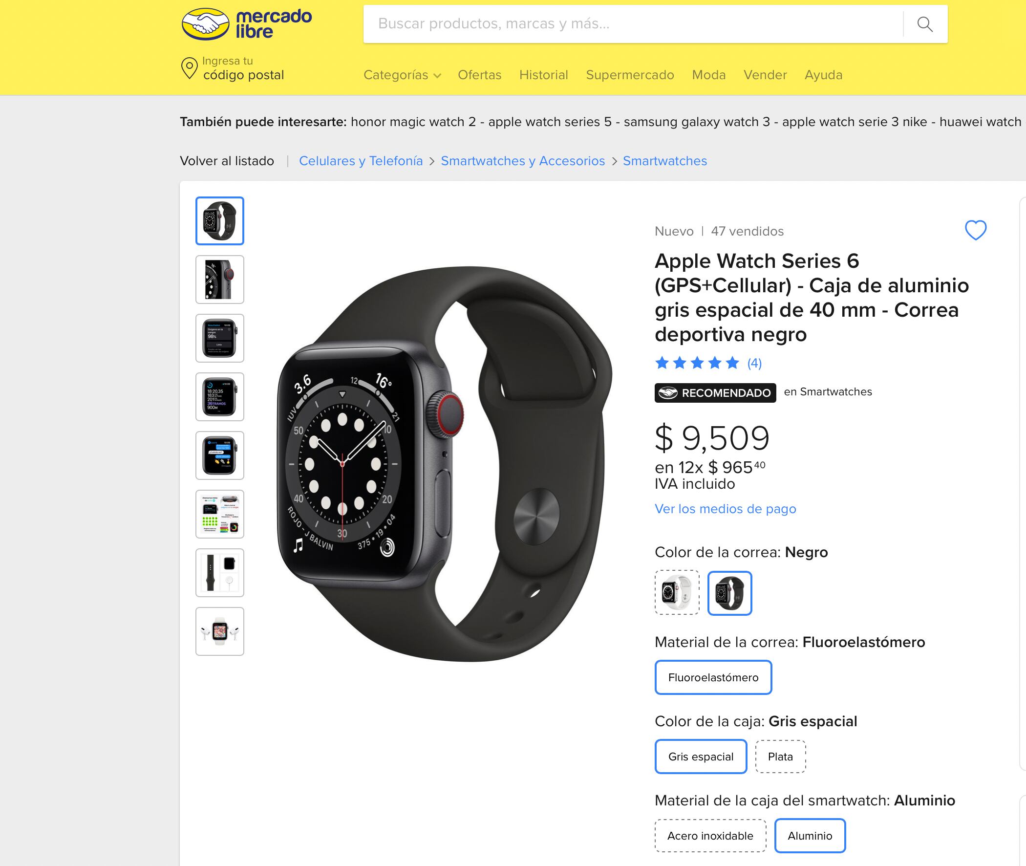 Black Friday 2022: Apple Watch series 6 en Mercado Libre