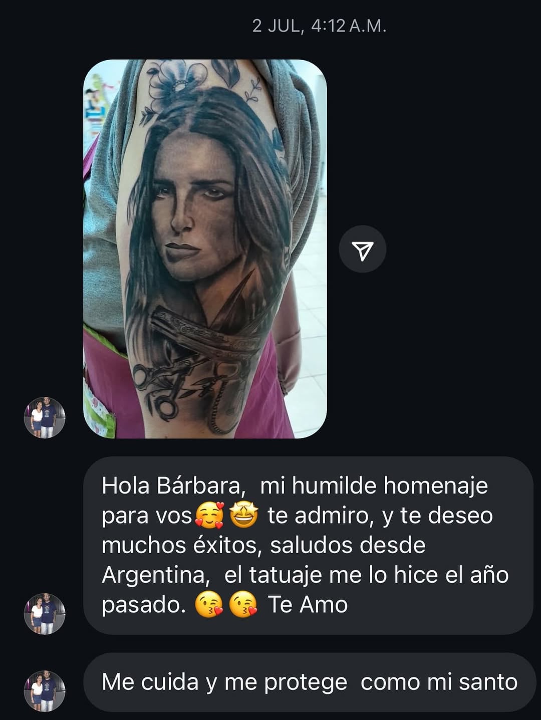 Tatuaje que fan de Bárbara de Regil se hizo.