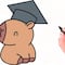 Dibujo de capibara graduado; paso a paso explicado en video de YouTube