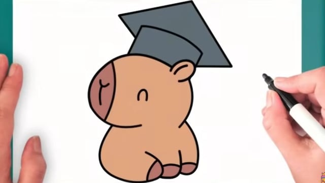 Dibujo de capibara graduado