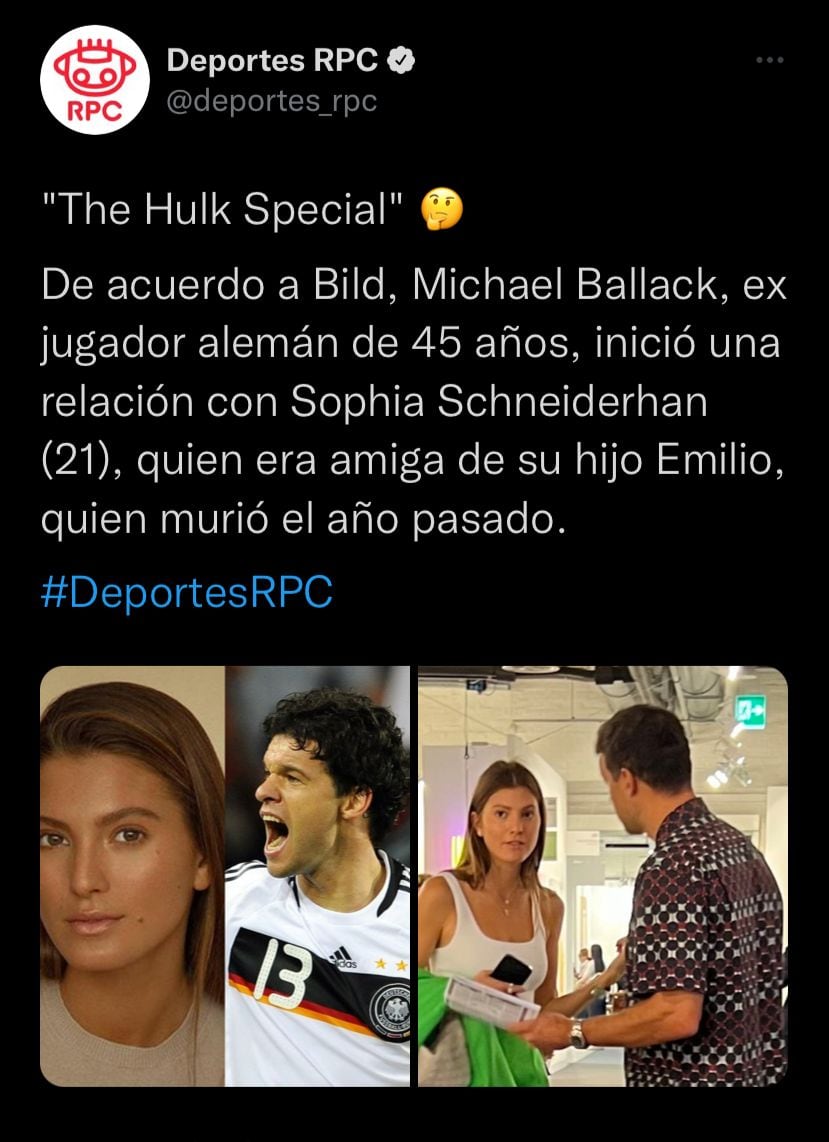 Michael Ballack comenzó una relación con una amiga de su difunto hijo.