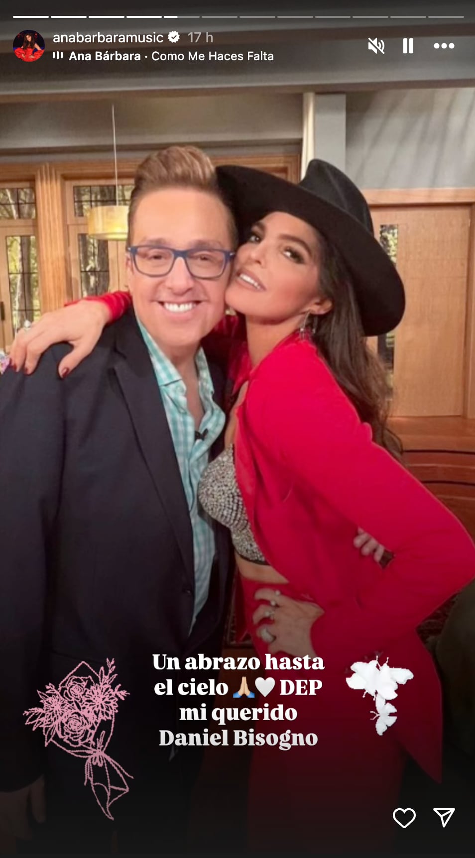 Ana Bárbara se despide de Daniel Bisogno tras su muerte