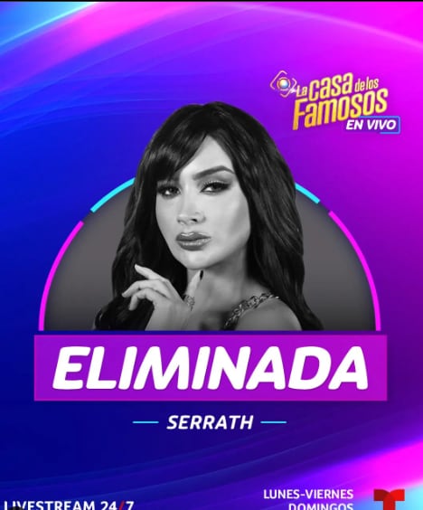 Serrath, onceava eliminada de La Casa de los Famosos 2024