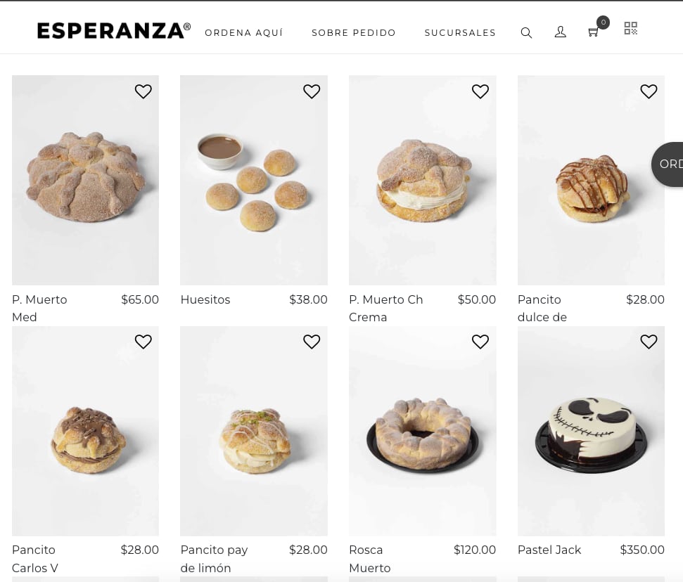 Pan de muerto en La Esperanza y su precio