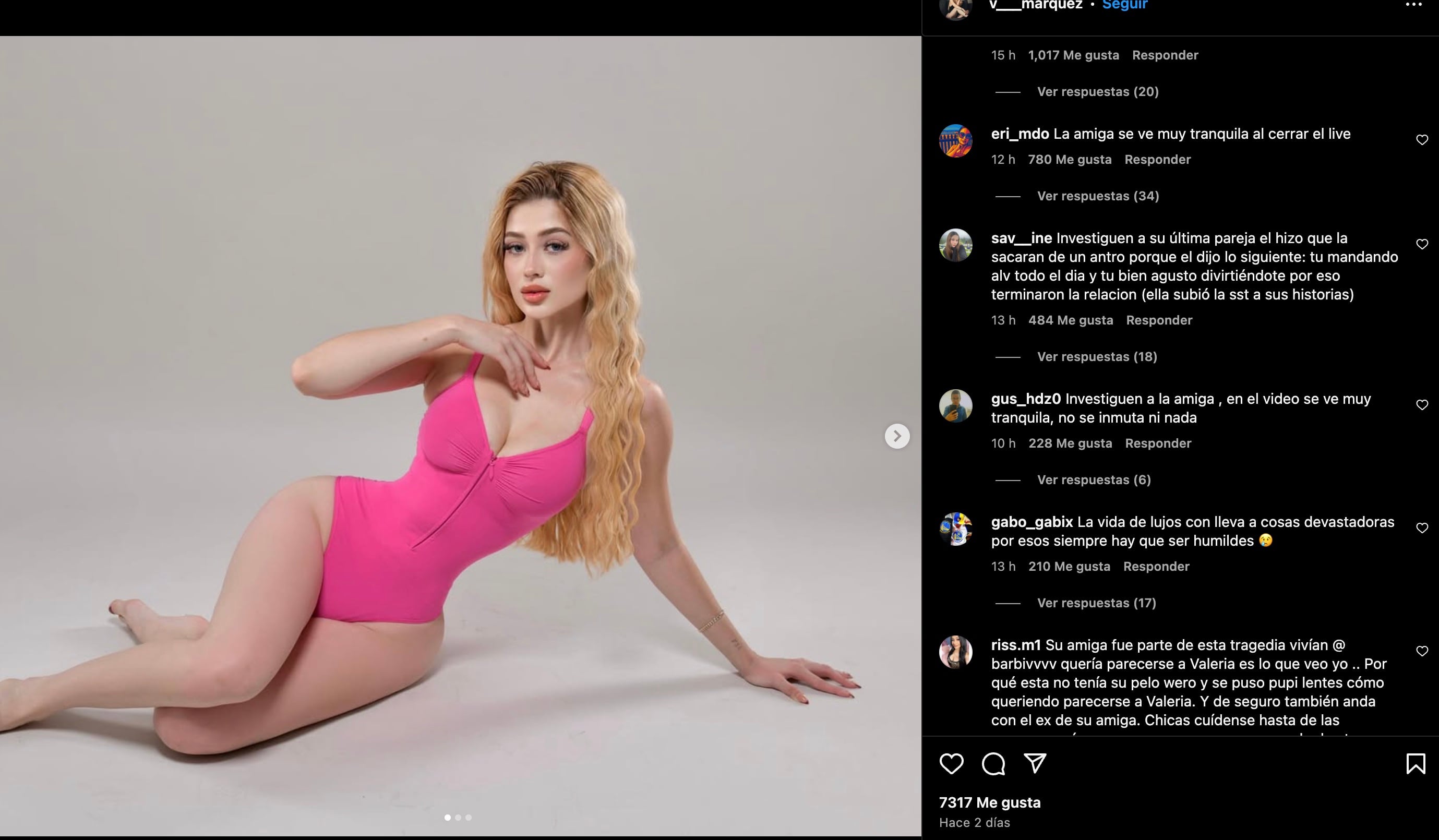 Fans de Valeria Márquez en Instagram