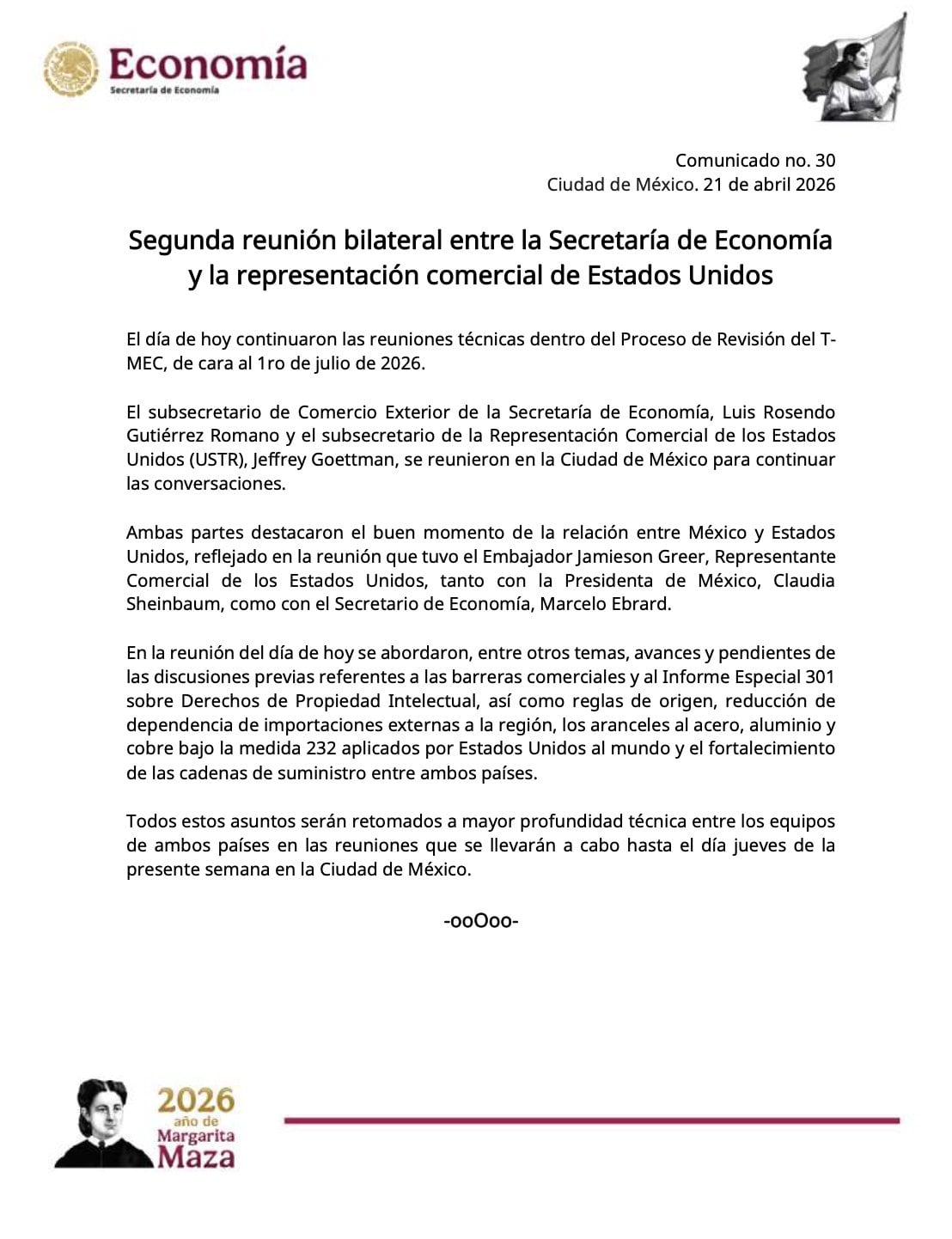 Reunión previa al T-MEC