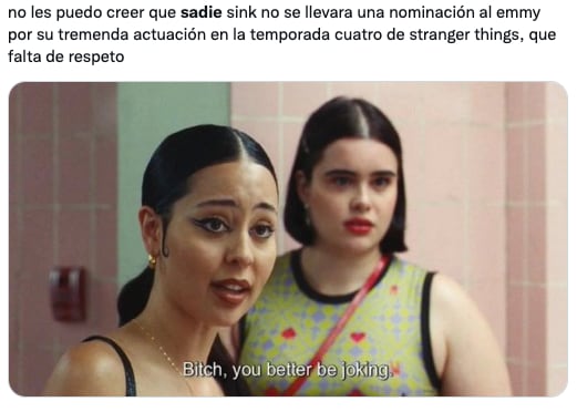 Reacciones sobre la nula nominación de Sadie Sink a los Emmys 2022